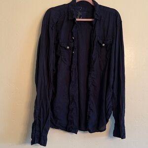 Claudio Milano light blue  Linen Button-Up Shirt